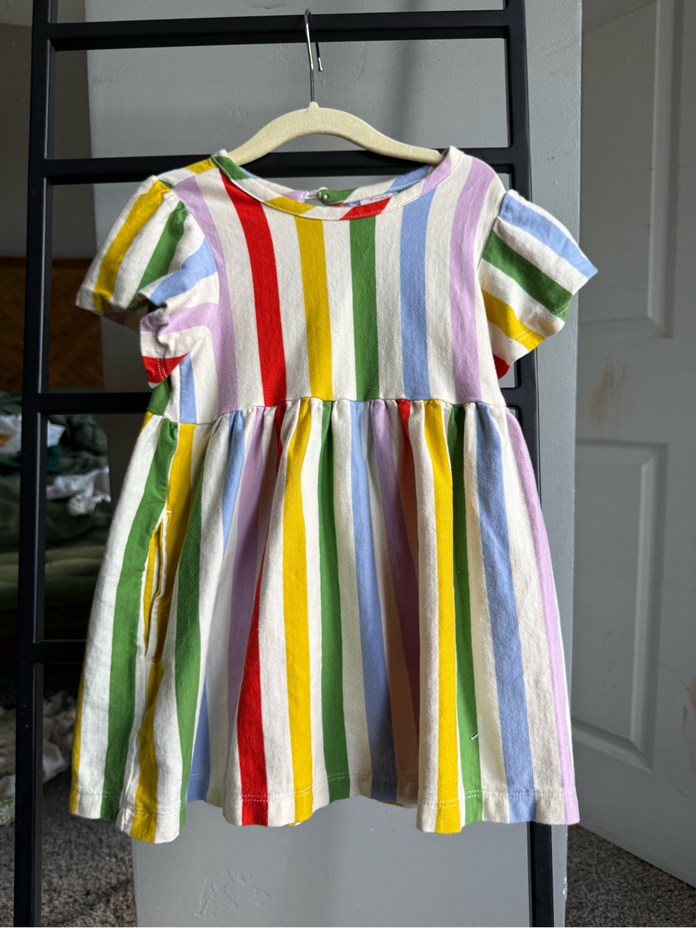 Hanna Andersson 3T Rainbow Stripe Twirl Dress Pockets